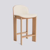 Chisel 35 med ryggstöd 65 cm Barpall lackerad ekfaner, Turf Cream