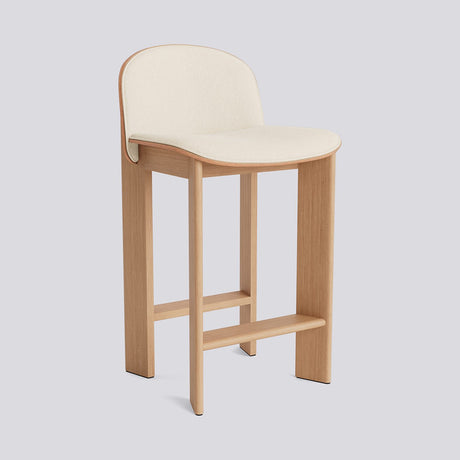 Chisel 35 med ryggstöd 65 cm Barpall lackerad ekfaner, Turf Cream