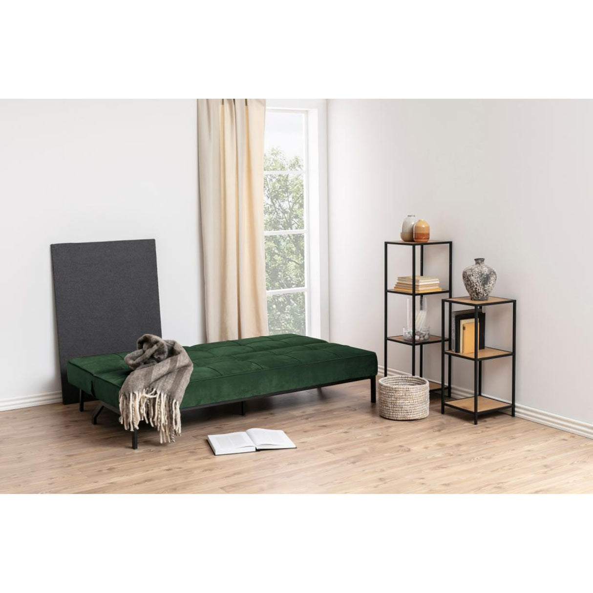 Perugia Bäddsoffa 87x198x95 cm Vic tyg Skogsgrön