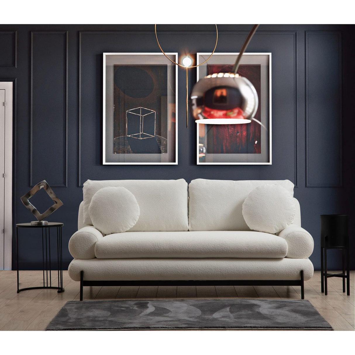 Livorno (188 x 85 x 92 cm) Vit 2-sitssoffa