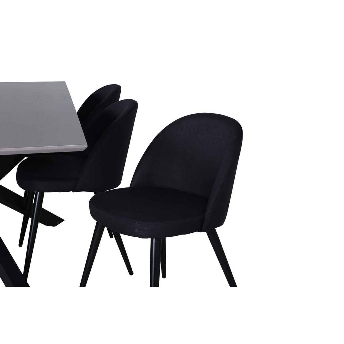 Piazza, Velvet Rektangulär matgrupp Svart, Svart, mörkgrå, 180 x 90