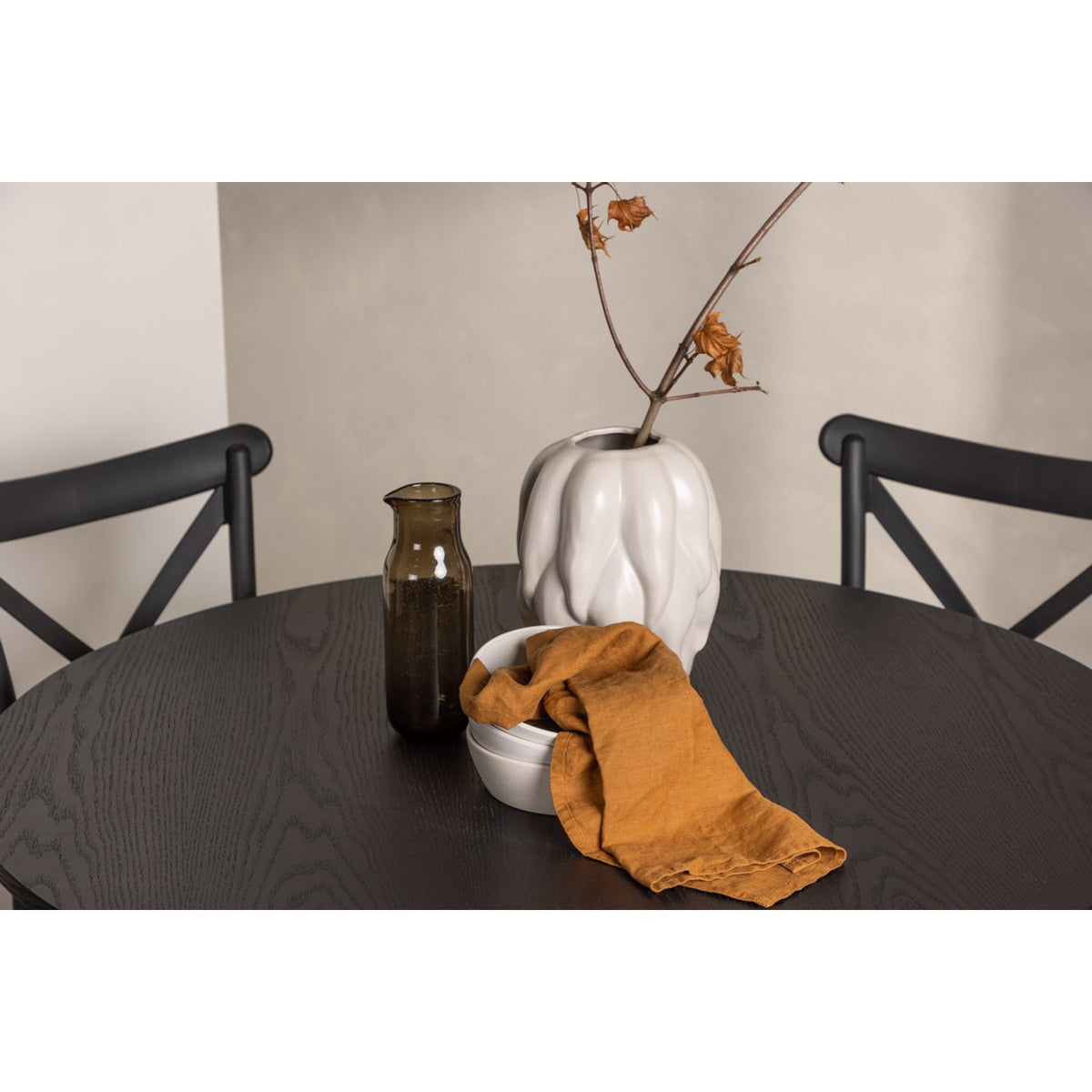 Olivia, Crosett Rund matgrupp Svart, Svart, 4st