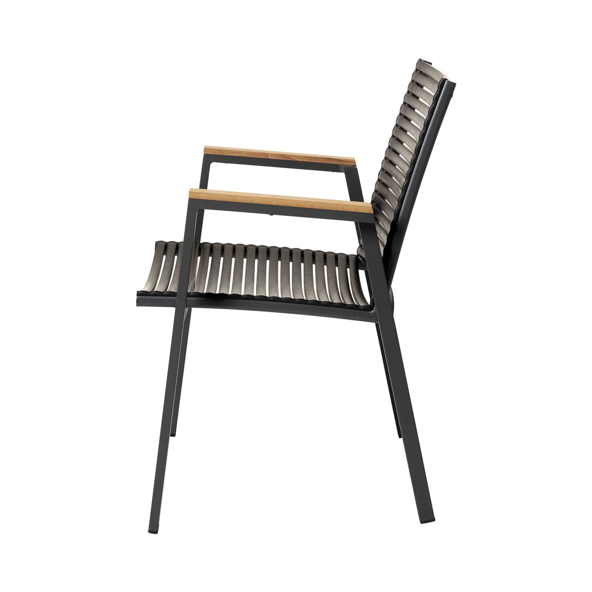 Mood Extreme Trädgårdsstol i Teak och Antracit Aluminium Smala lameller
