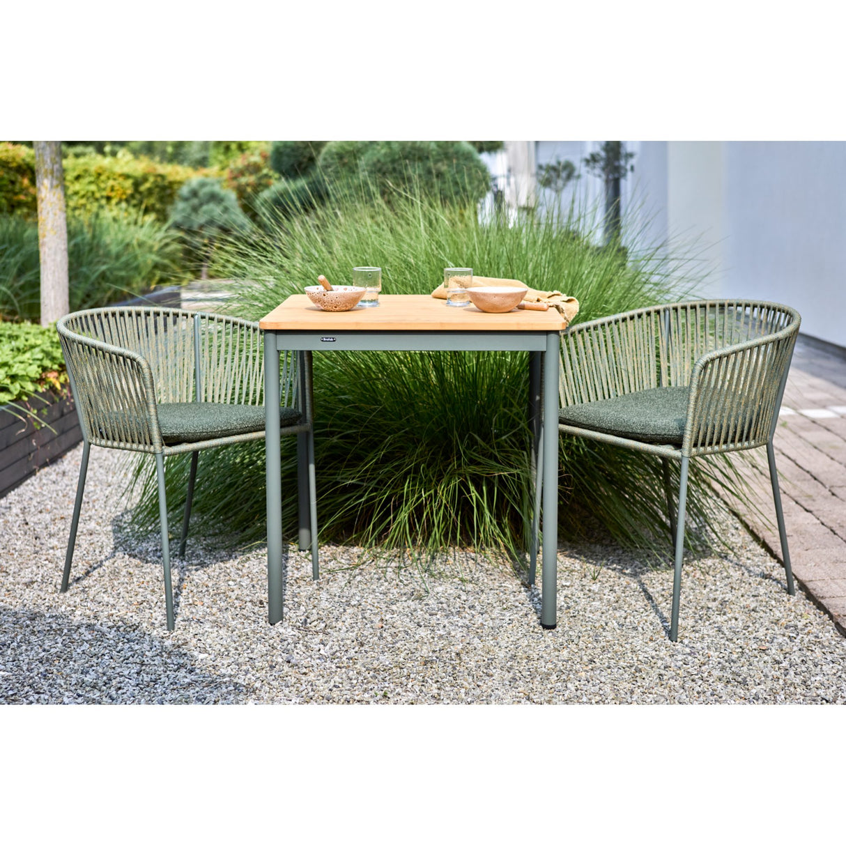 Nox Cafébord Nordic Green/Bambu, 69x69 cm