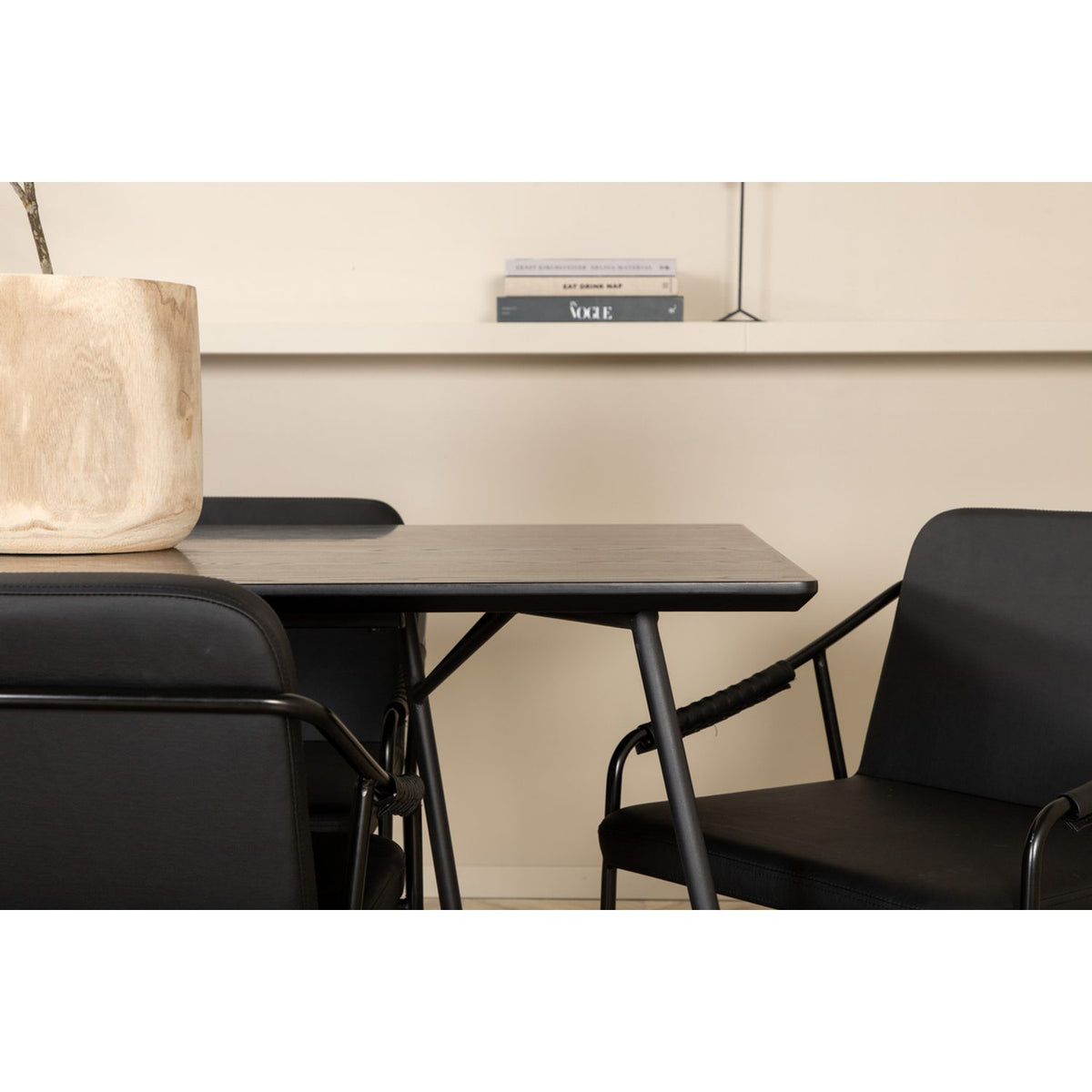 Petra, Tvist Rektangulär matgrupp Svart, Svart, 190 x 90