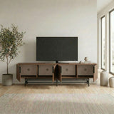 Edinburgh (200 x 55 x 35 cm) TV-bänk Milano valnöt svart