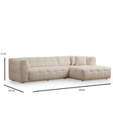 Vaduz Corner (300-150 x 100 x 72 cm) Beige Hörnsoffa Höger