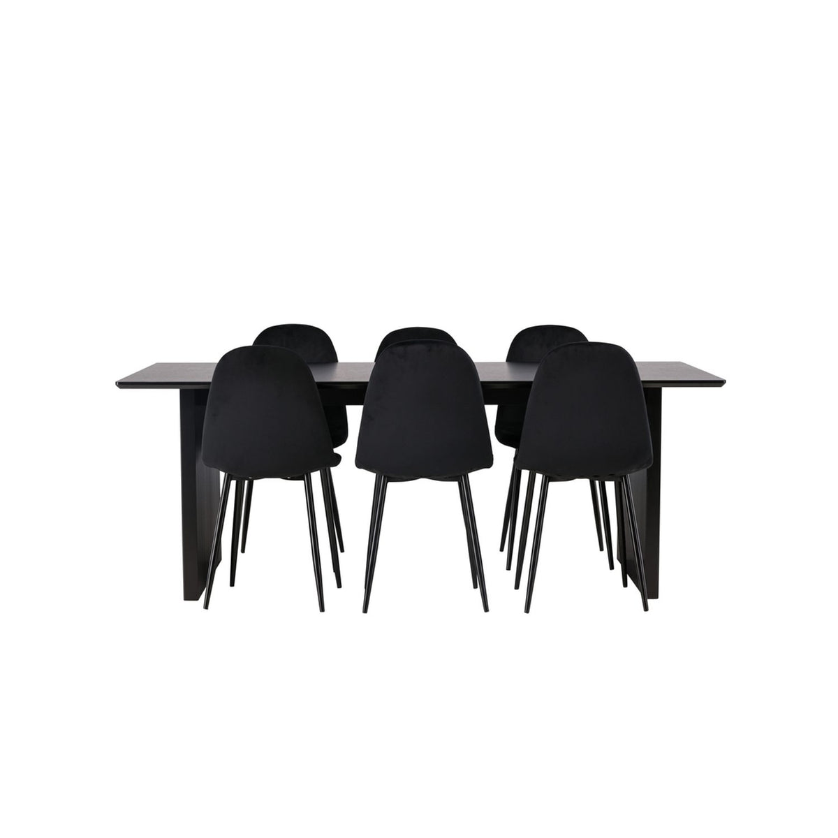 Vail, Polar Rektangulär matgrupp Svart, Svart, 200 x 100