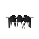 Vail, Polar Rektangulär matgrupp Svart, Svart, 200 x 100