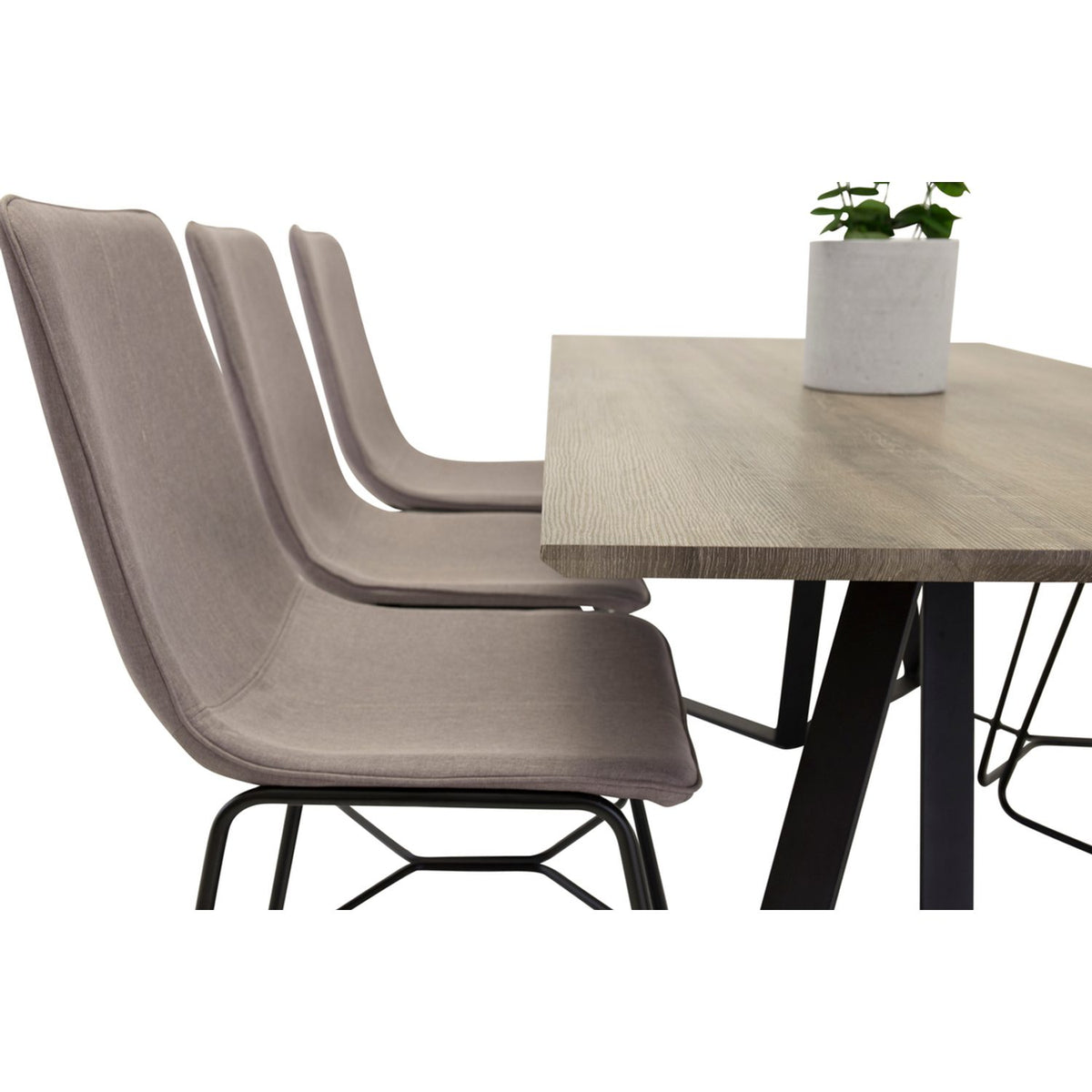 Marina, X Rektangulär matgrupp Svart,Grå, Svart,Grå, 180 x 90