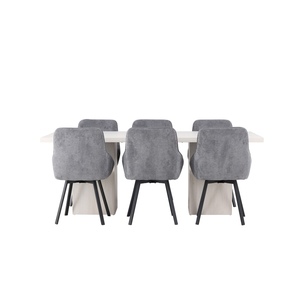 Olga, Rosie Rektangulär matgrupp Svart,Grå, Vit, 200 x 90