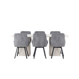 Olga, Rosie Rektangulär matgrupp Svart,Grå, Vit, 200 x 90