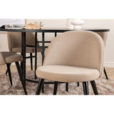 Copenhagen, Velvet Rund matgrupp Beige,Svart, Svart, ⌀140