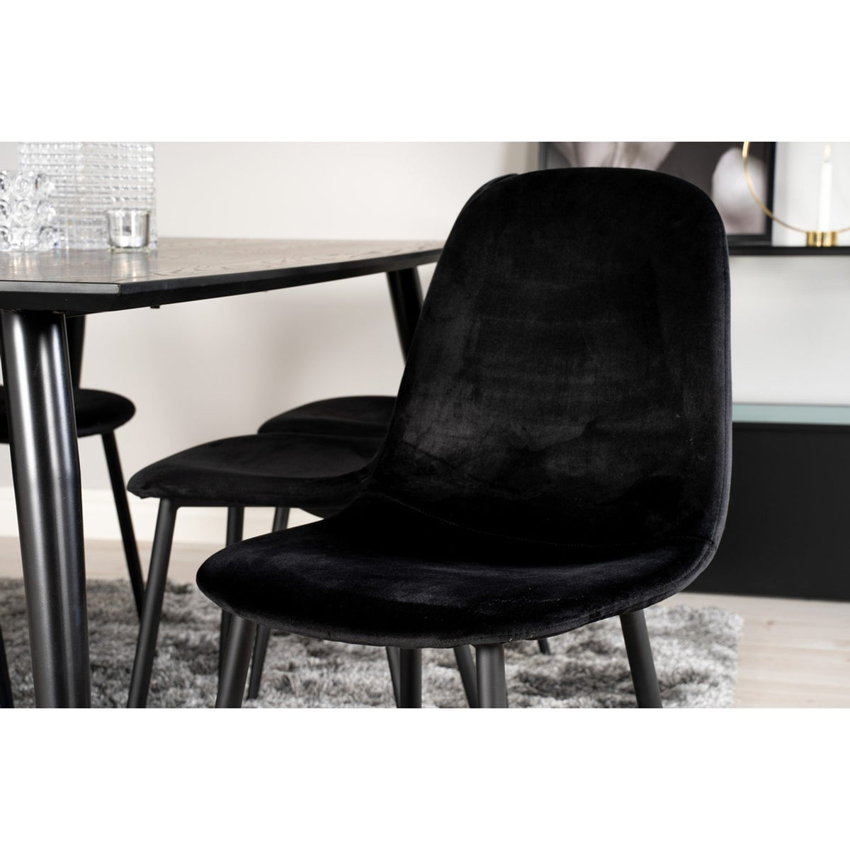 Dipp, Polar Rektangulär matgrupp Svart, Svart, Guld, 180 x 90
