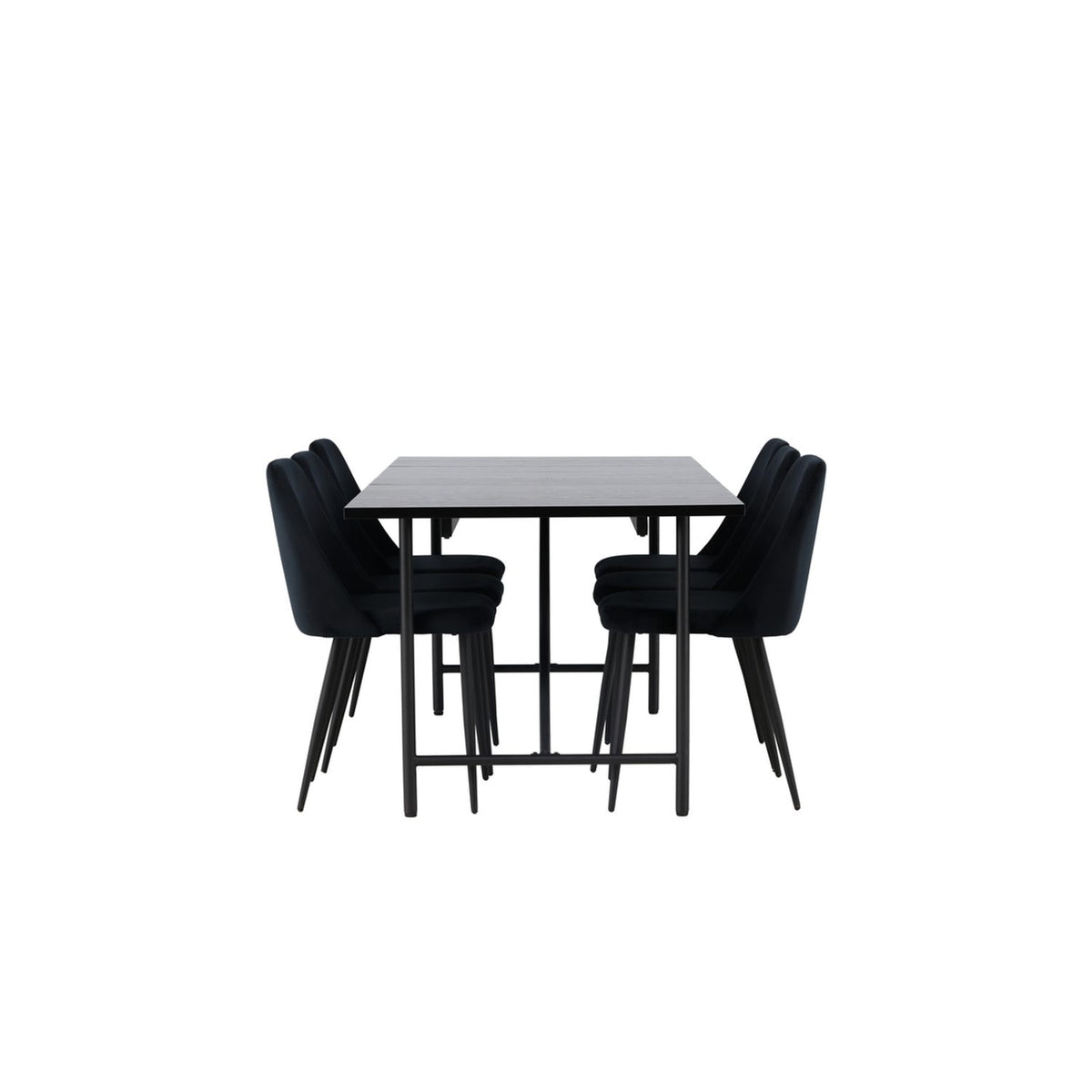 Astrid, Night Rektangulär matgrupp Svart, Svart, 200 x 90