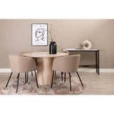 Berit Matstol Beige,Svart, Polyesterlinne, 55 x 78 x 55