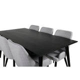 Dipp, Plaza Rektangulär matgrupp Grå, Svart, Svart