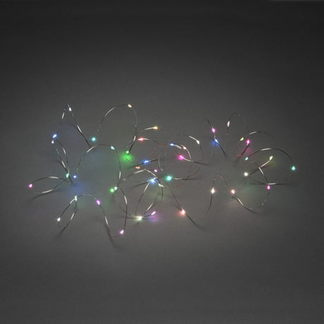 Färgskiftande Micro LED Silverkabel Ljusslinga Inomhus 50 Lampor (4.9m)