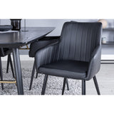 Gold, Comfort Rektangulär matgrupp Svart, Svart, 180 x 85