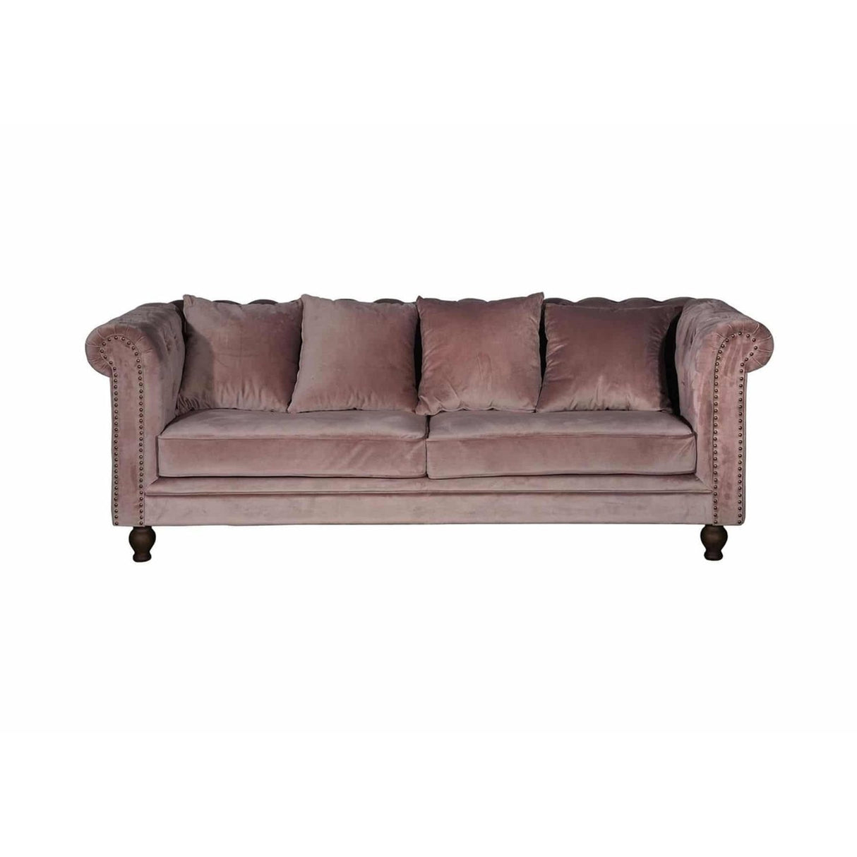 Sammet 3-sitssoffa Rosa