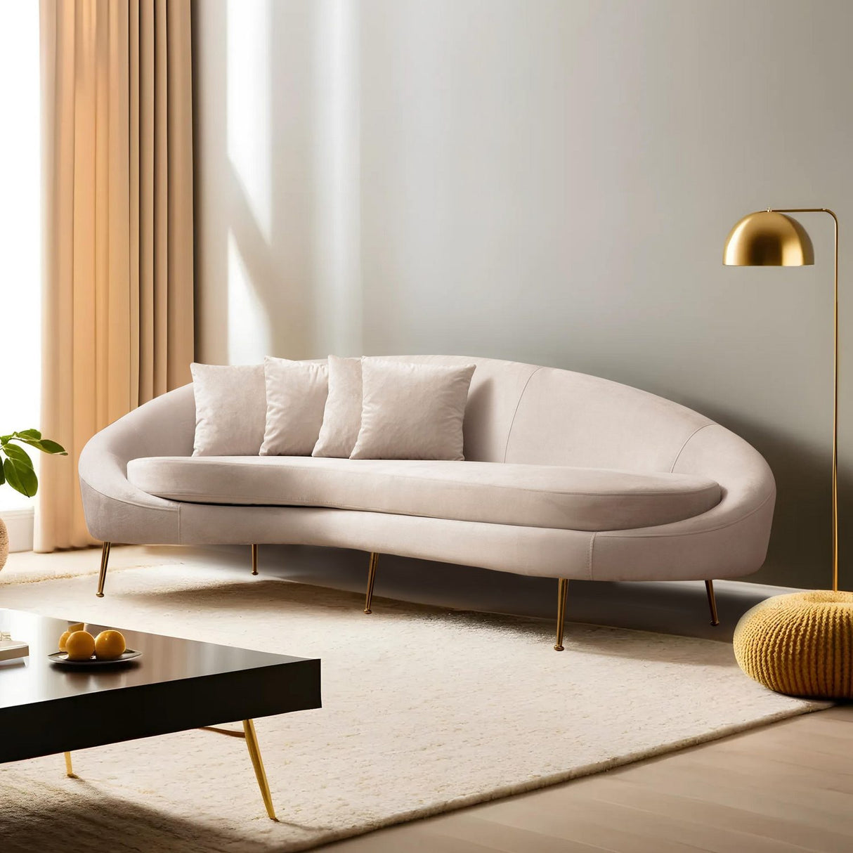 Oslo (255 x 120 x 85 cm) 3-sitssoffa Beige, Vänster