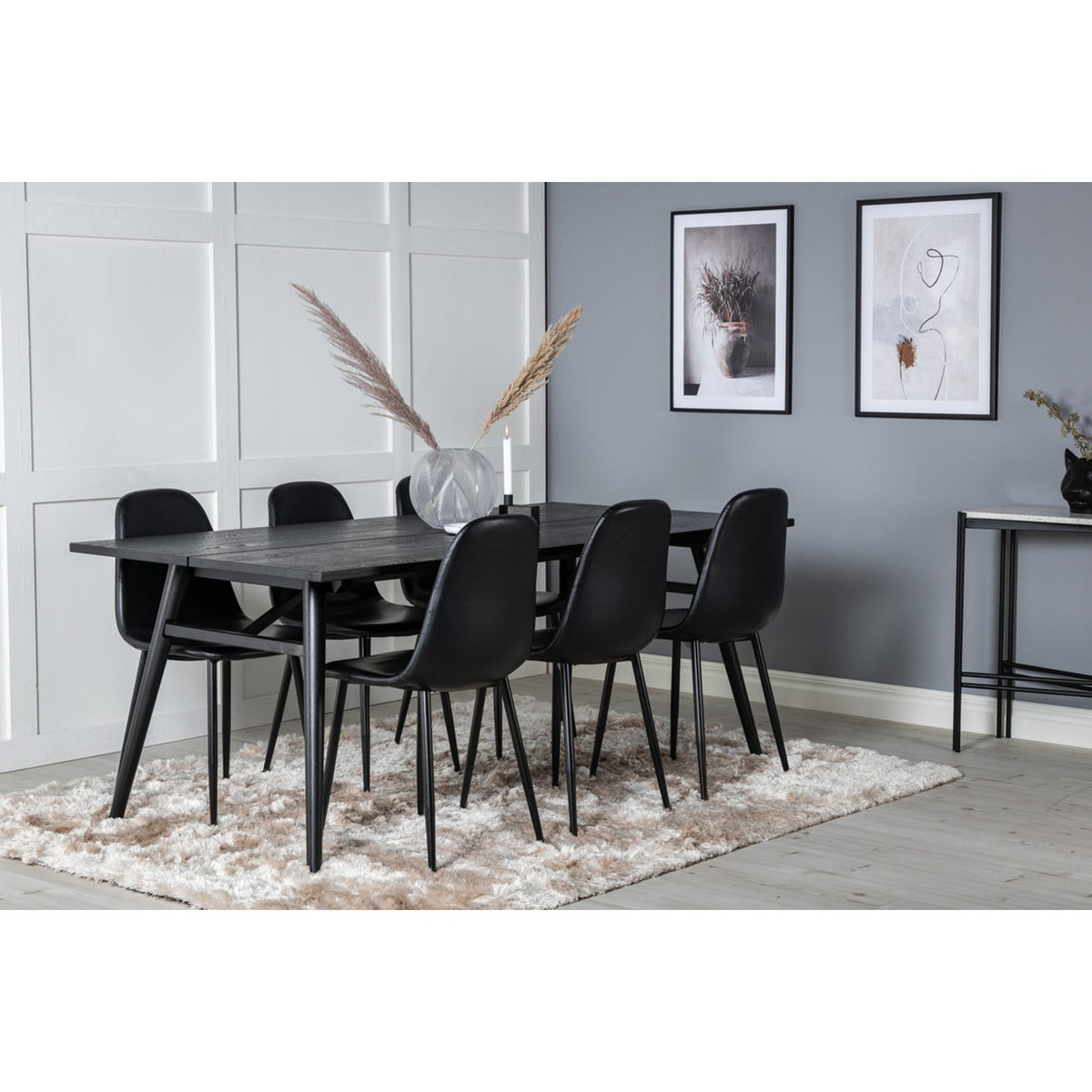 Sleek, Polar Rektangulär matgrupp Svart, Svart, 195 x 95