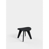 Slab Ottoman Black Leather Black