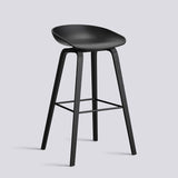 AAS 32 75 cm Barpall Black 2.0, Black – ekfaner med vattenbaserad lack, Black – pulverlackerat stål