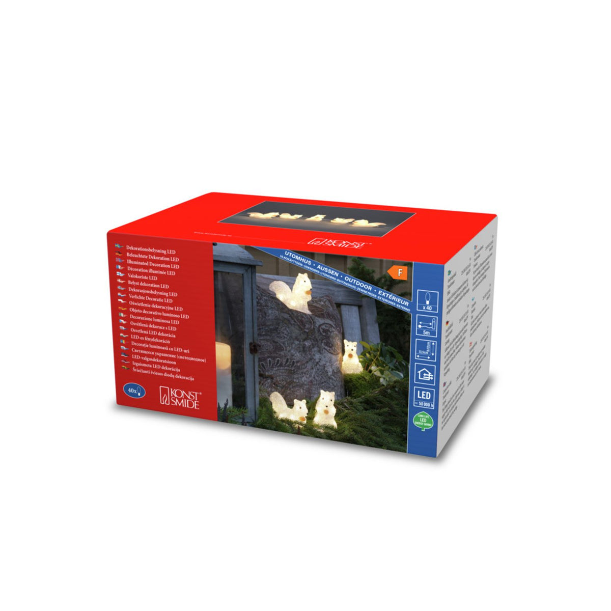 Ekorrar akryl 5st 40 LED Ljusdekoration Ute