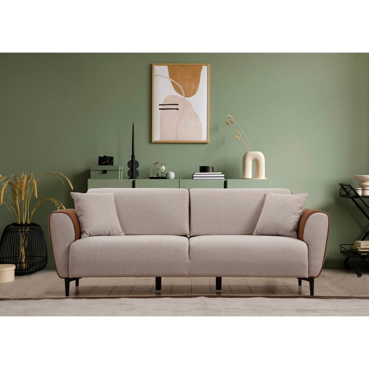 Minsk (215 x 85 cm) 3-sits bäddsoffa Beige kanel