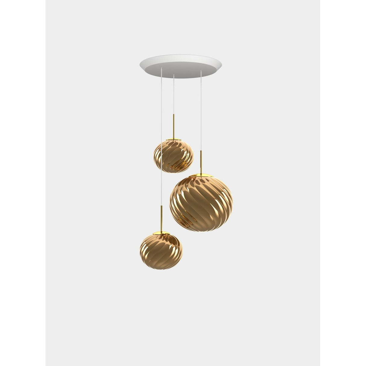 Whirl Trio Round Pendelsystem Gold