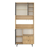 Sapporo Wide (88 x 205 x 35,5 cm) Förvaringsskåp Ek antracit