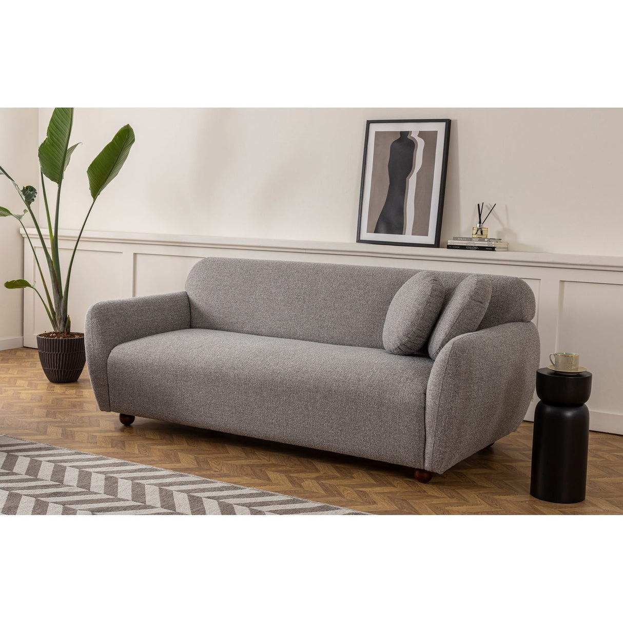 Bergen (223 x 83 x 86 cm) 3-sitssoffa Ljusgrå