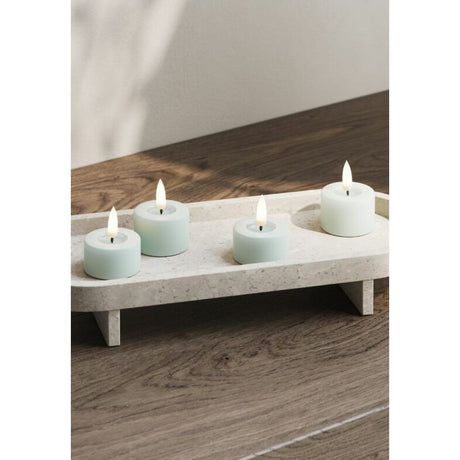 LED 2-Pack 4x4,5 cm Värmeljus Sage Green