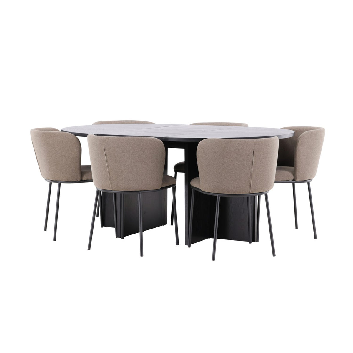 Strada, Edina Oval matgrupp Brun, Svart, 6st