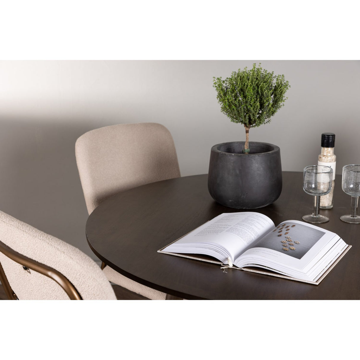 Kaseidon, Seda Rund matgrupp Beige, brun, Mörkbrun, ⌀100