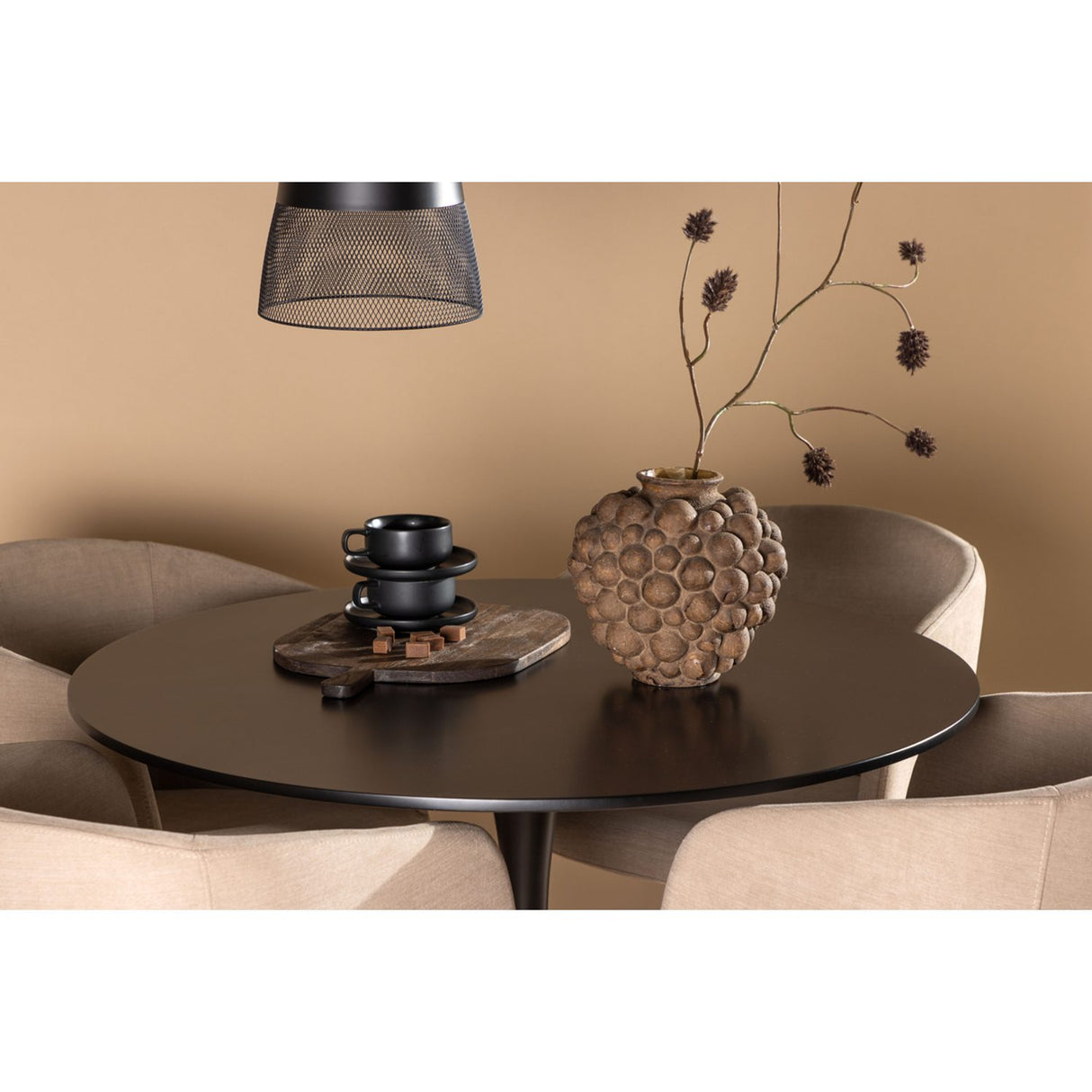 Glade, Berit Rund matgrupp Beige, Svart, Svart, ⌀100