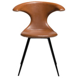 Flair Stol Vintage Light Brown Art.Leather, Round Black