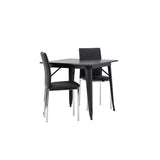 Tempe, Lily Rektangulär matgrupp Svart,Silver, Svart, 80 x 80