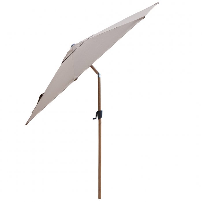 Sunshade Parasoll Tilt 3m Wood Look/Taupe