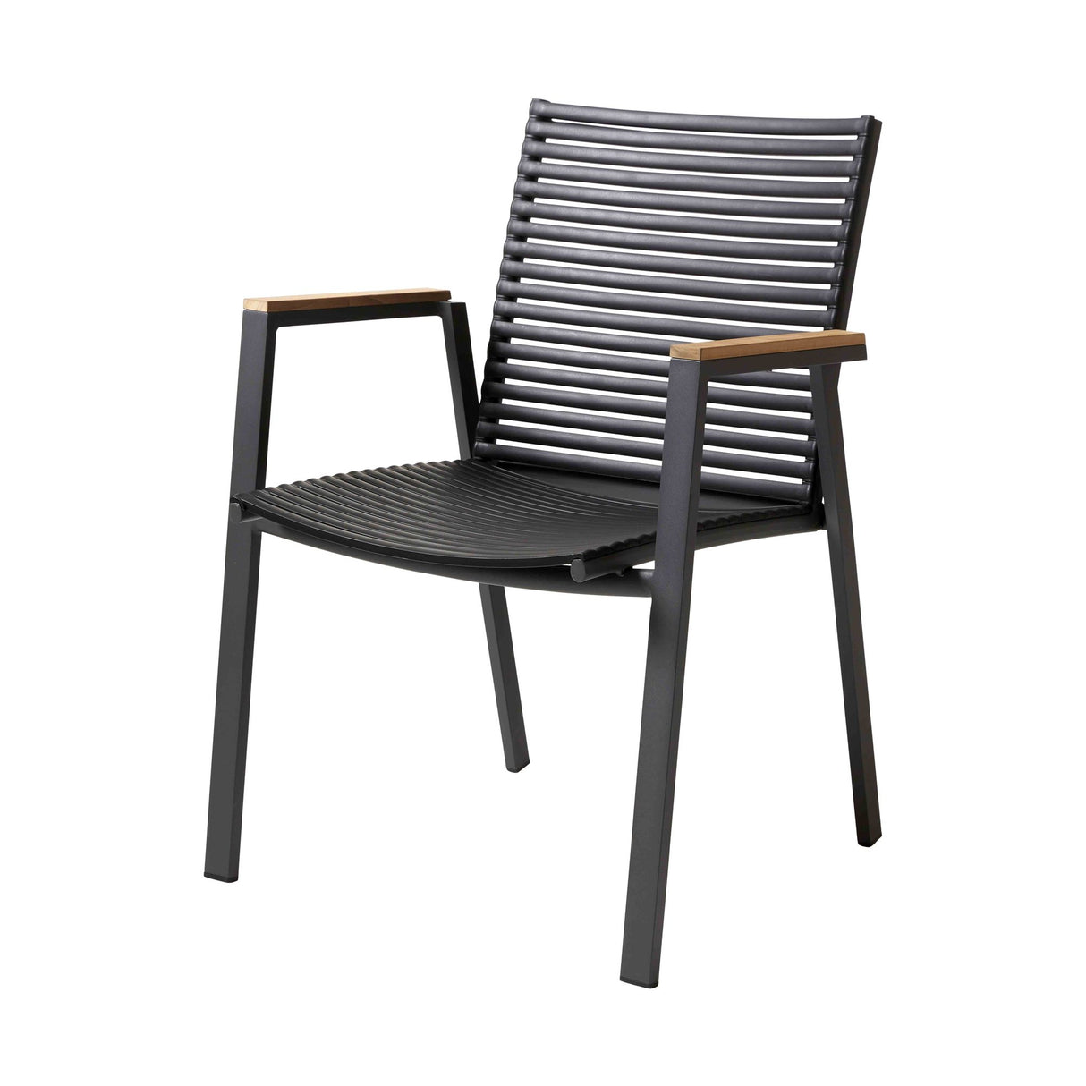 Mood Extreme Trädgårdsstol i Teak och Antracit Aluminium Smala lameller