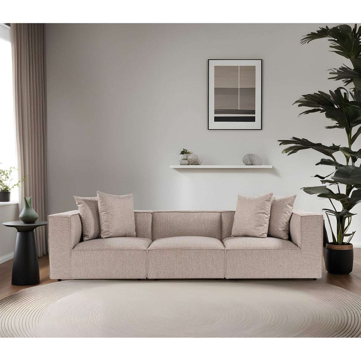 Samarkand 3 (270 x 65 x 95 cm) 3-sitssoffa Sandbeige