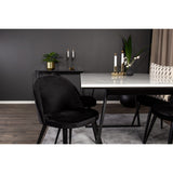 Estelle, Velvet Rektangulär matgrupp Svart, Svart,Vitt, 140 x 90