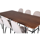 Uno, Polar Rektangulär matgrupp Beige, Svart, Svart,Natur, 200 x 90