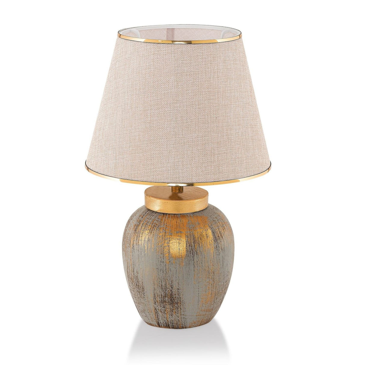 Managua (40 x 30 x 40 cm) Creme guld Bordslampa