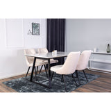 Estelle, Velvet Deluxe Rektangulär matgrupp Beige,svart, Svart,Vitt, 140 x 90