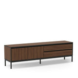 Lorenza (180 x 55 x 40 cm) TV-bänk Milano valnötträ svart svart