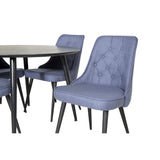 Dipp, Velvet Deluxe Rund matgrupp Svart,Blå, Svart, ⌀115