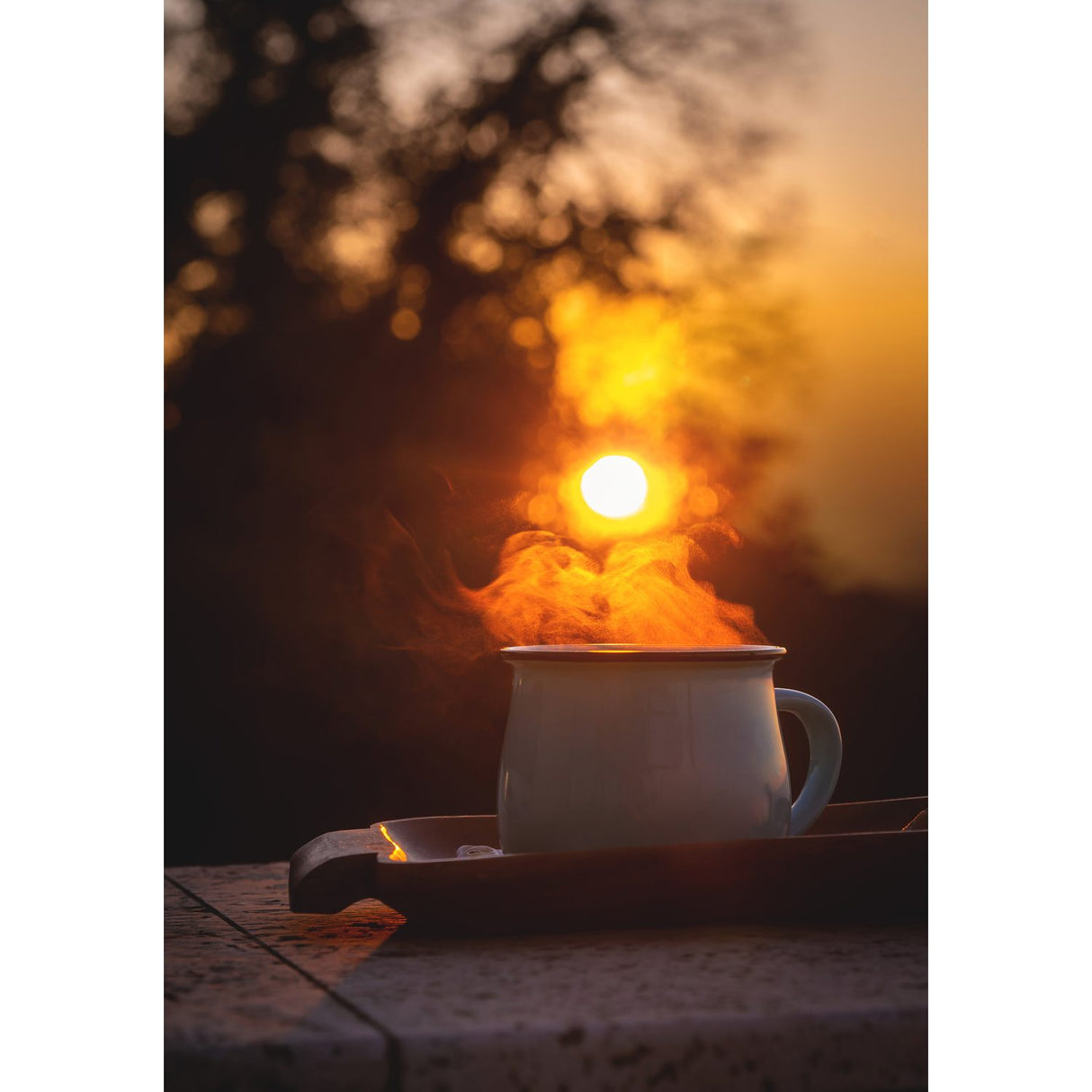 Morgonkaffe Poster Gul, 21 x 30 cm