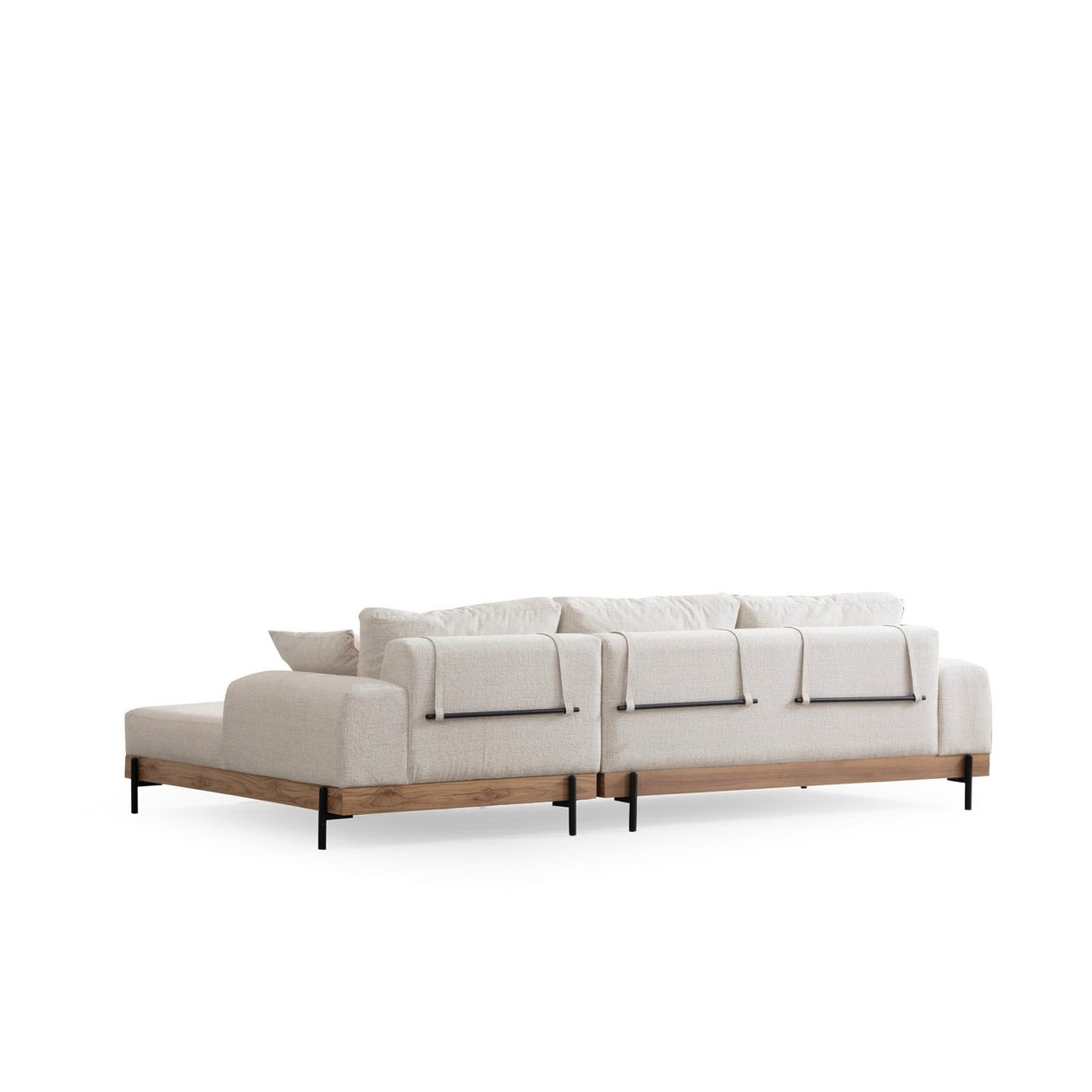 Kigali Oak (280-170 x 98 x 78 cm) Hörnsoffa Vit, Höger